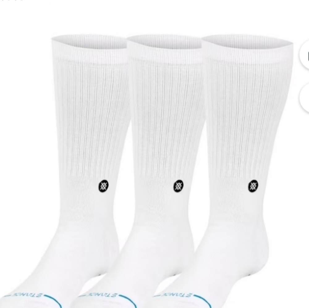 Stance Icon Men's Crew Athletic Socks with Black Logo - 3 Pack